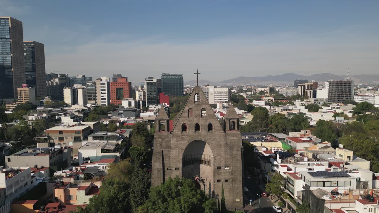 위에서 볼 수 있는 독점적인 폴란코 동네, 드론 관점 (cdmx)
