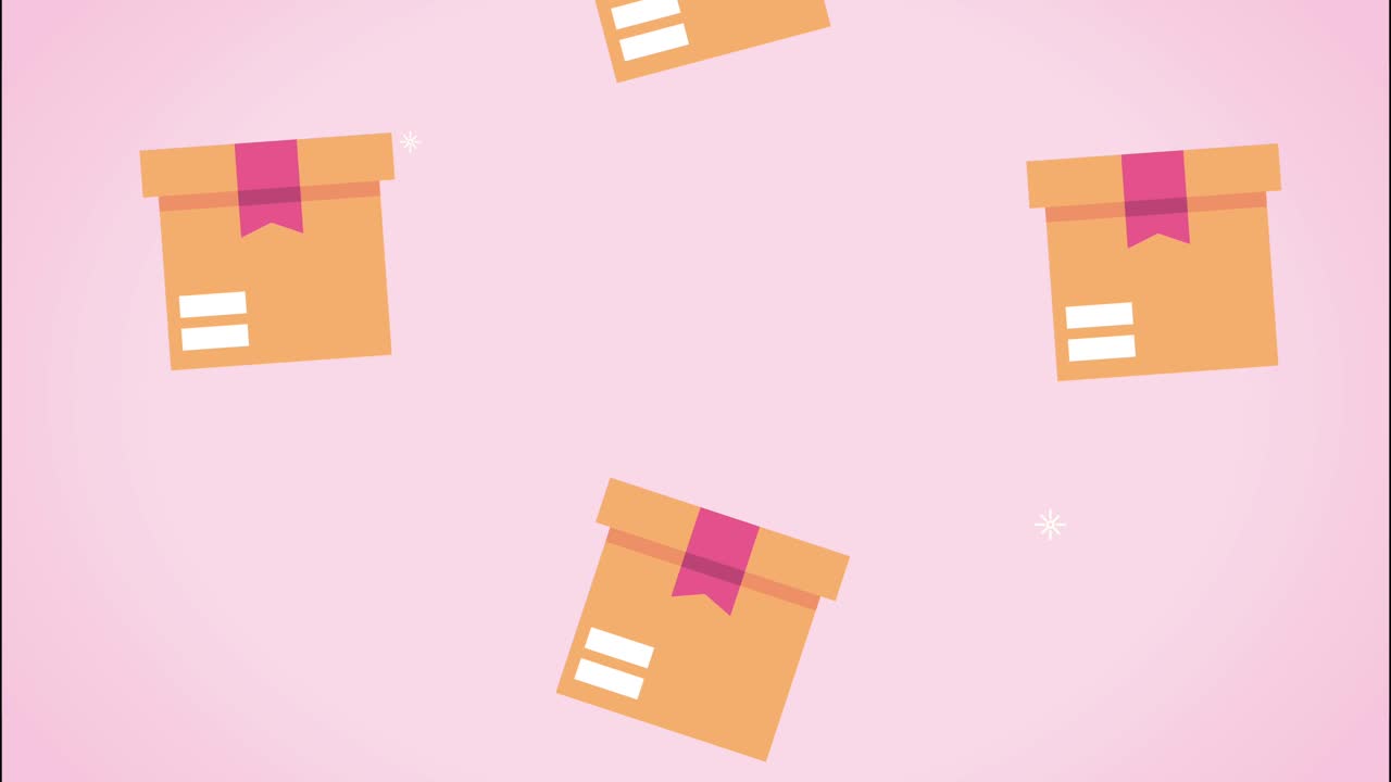 cartoon boxes packing pattern animation