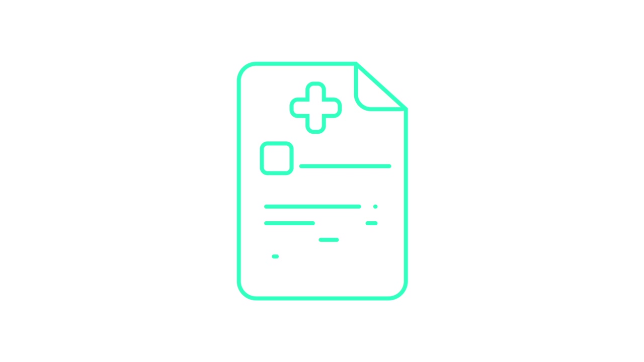 Animated Line Art Drawing of a Medical Document Icon