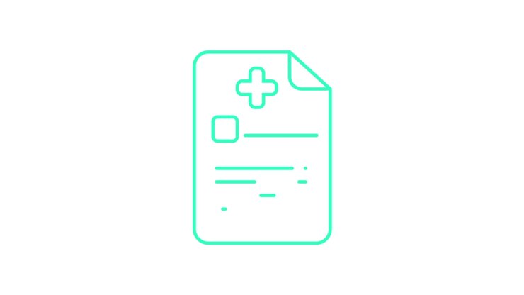 Animated Line Art Drawing of a Medical Document Icon