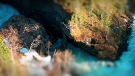 An-aerial-of-the-Snelifossen-waterfall,-Norway