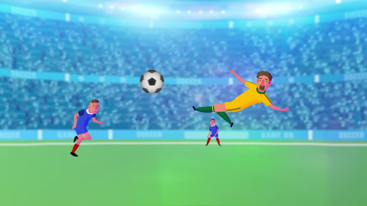 Animated football intro, promo | Premium Stock Video Footage