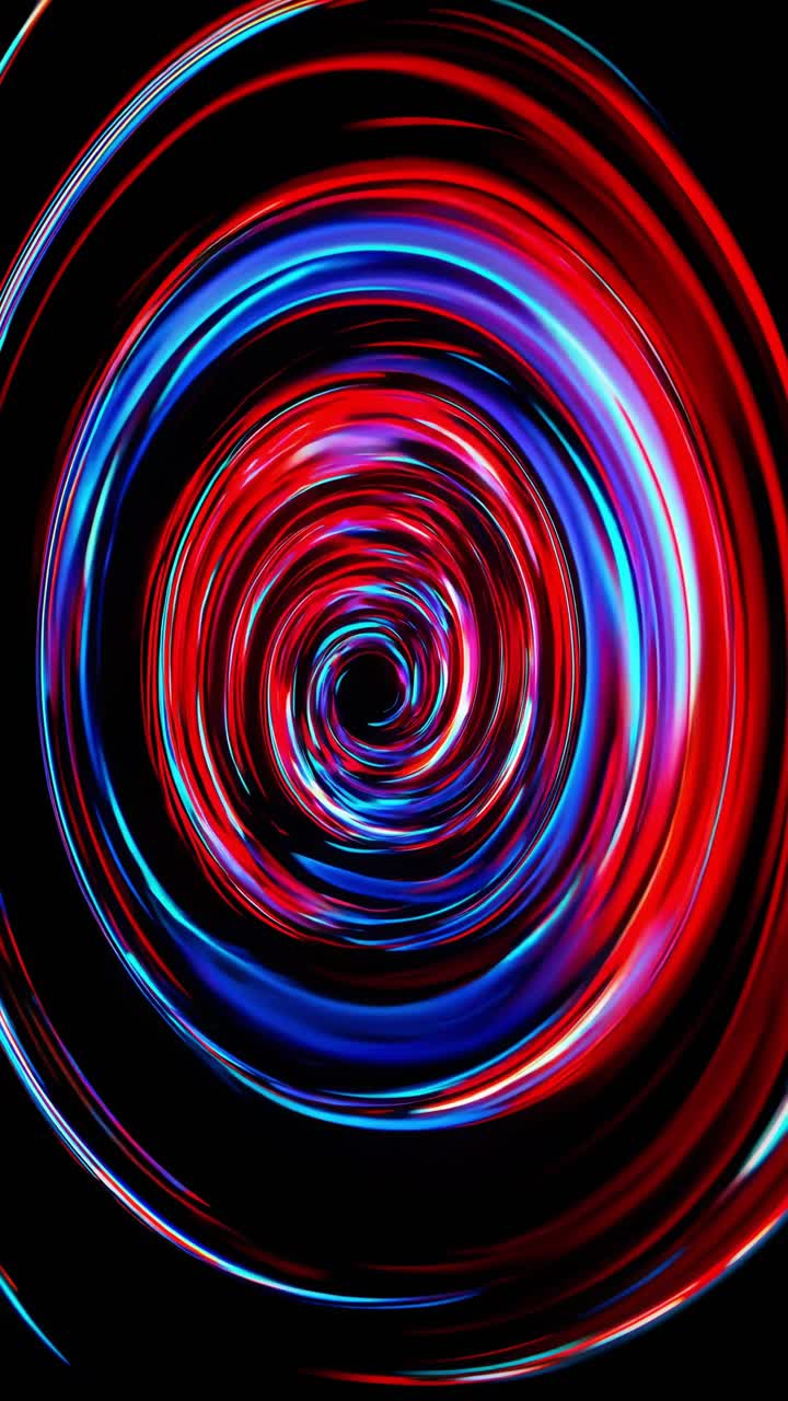 Colorful swirling waves creating a mesmerizing vortex, blending shades of blue, red, and purple in a dynamic and visually captivating display