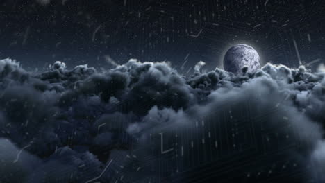 nubes blancas en el cielo oscuro