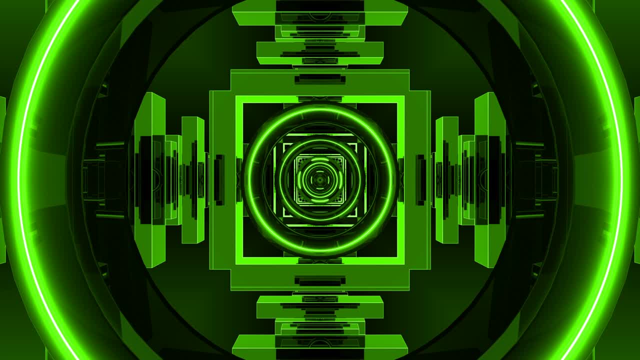 Green loop abstract geometric cycle background tunnel