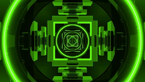 green loop abstract geometric cycle background tunnel