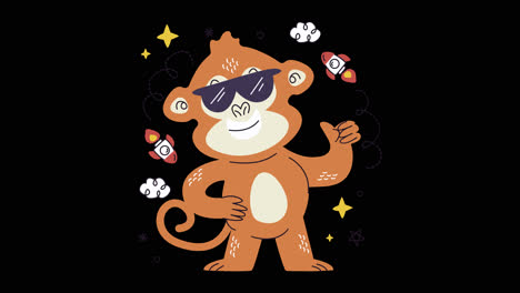 cute monkey in space