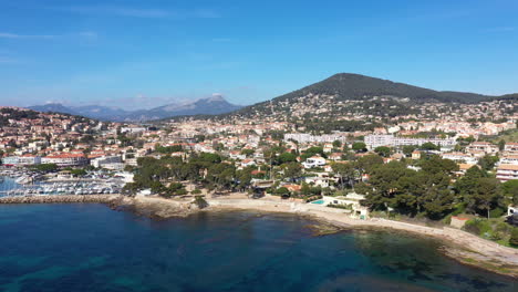 pins penchés beach aerial shot carqueiranne france french riviera sunny day