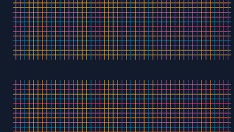 animación digital de líneas cruzadas criss coloridas contra un fondo negro
