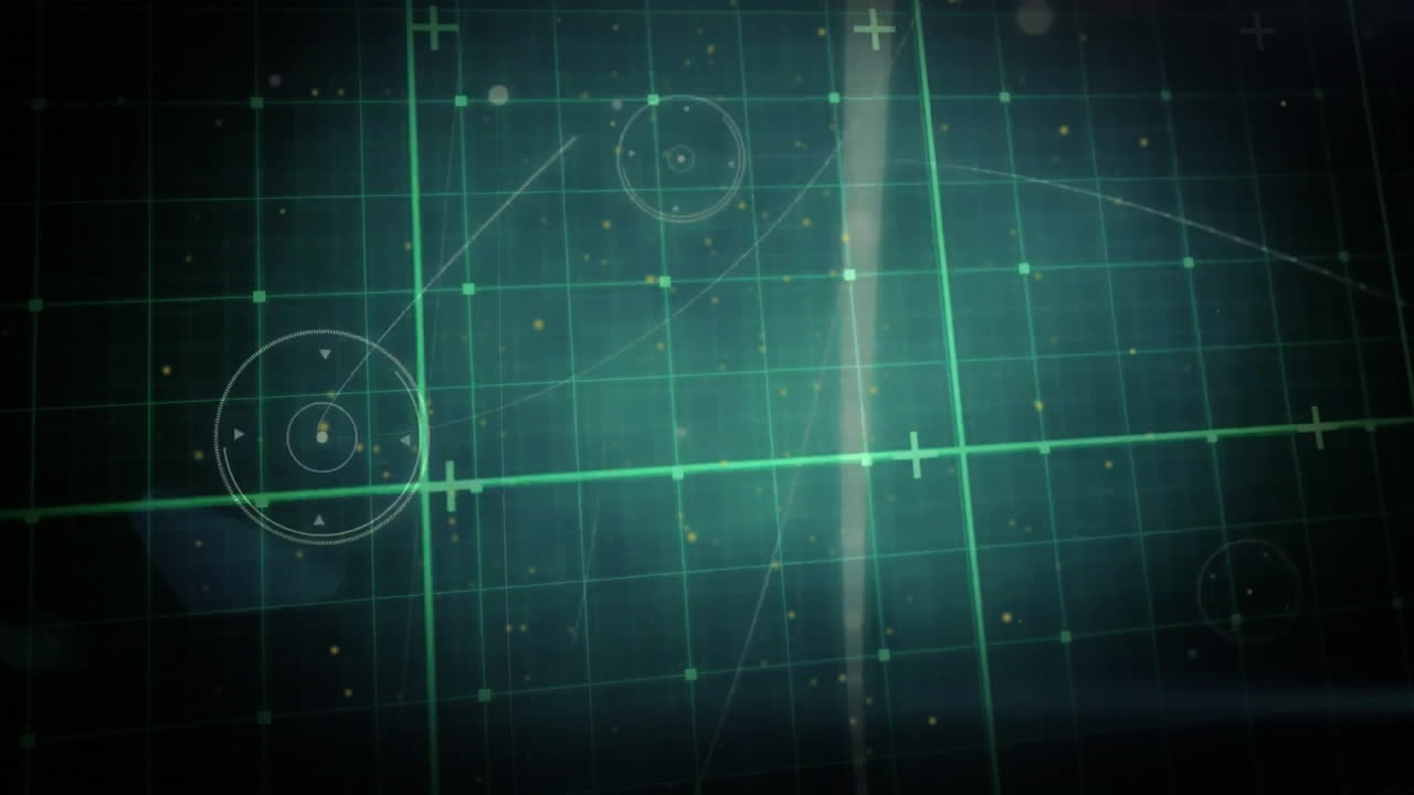 어두운 배경에서 연결 네트워크와 데이터 처리의 애니메이션