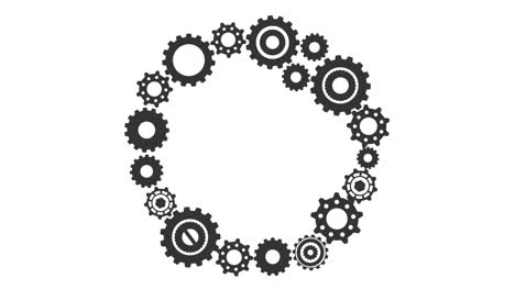 mechanism from rotating gears and cogs. collaboration and teamwork.