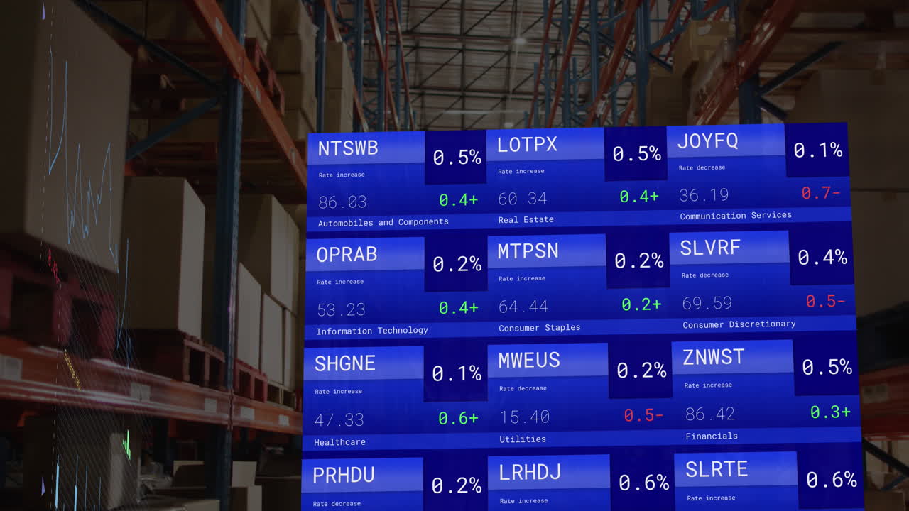 Animation of financial data processing over warehouse