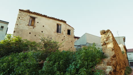 ruined and uninhabited houses of an ancient historic italian village