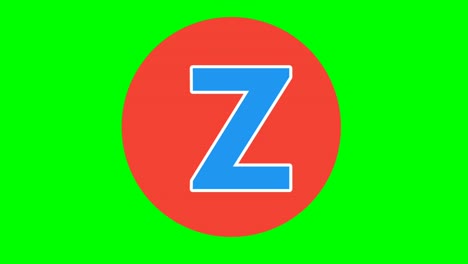 Alphabet-Z-Großbuchstaben-Animationsgrafiken-Auf-Grünem-Bildschirm-Für-Videoelemente