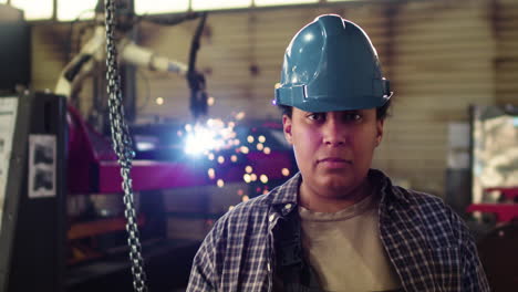 female engineer posing indoors