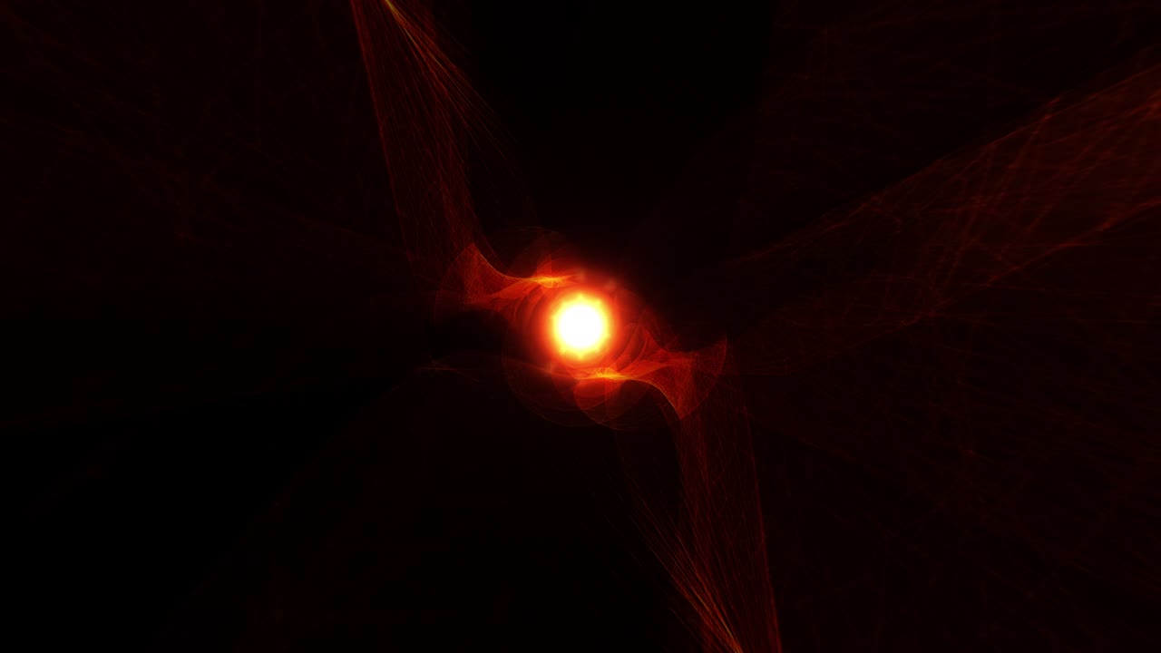 Abstract radial glow golden wire mesh vortex tunnel with center optical flare light. 4K 3D rendering seamless loop futuristic mesh background. Abstract sci-fi texture with shining flare net rotating.