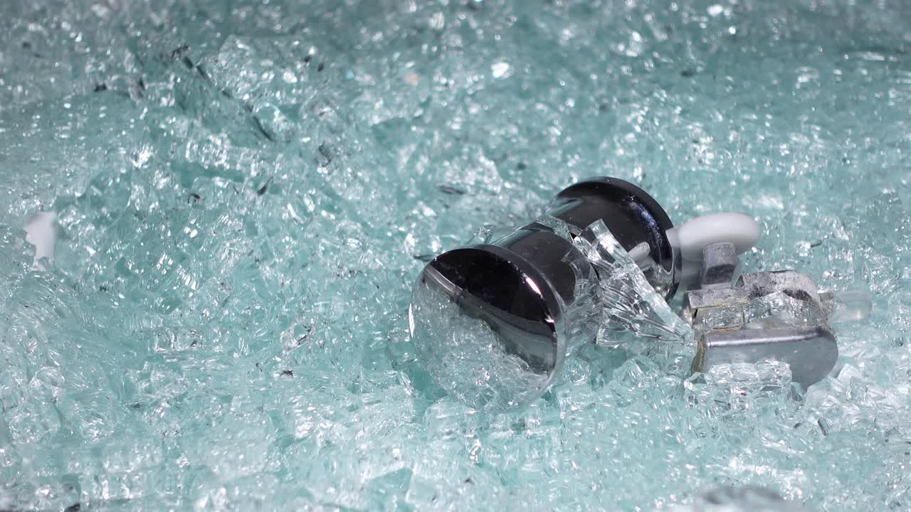 Broken Glass and Metal Knob