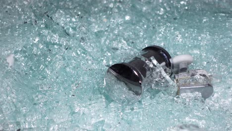 broken glass and metal knob