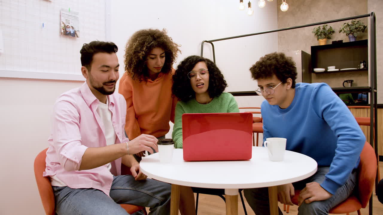 Friends watching video