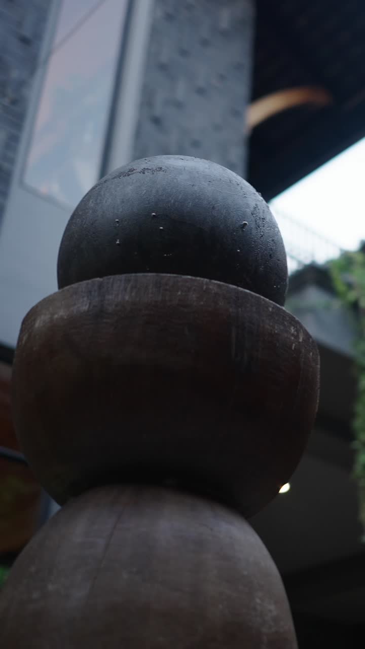 Stacked Wooden Ball Sculpture