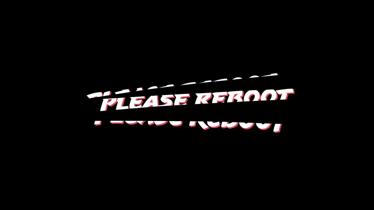 대문자로 쓰여진 단어를 재부팅하고 빨간 선이 지나갑니다.