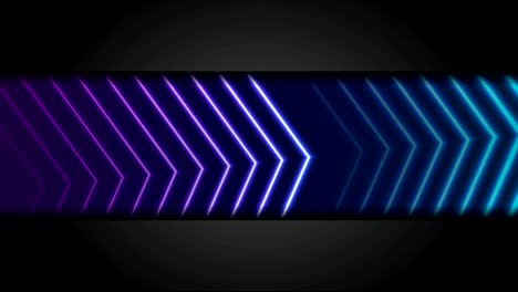 azul púrpura abstracto flechas de neón animación de video tecnológico