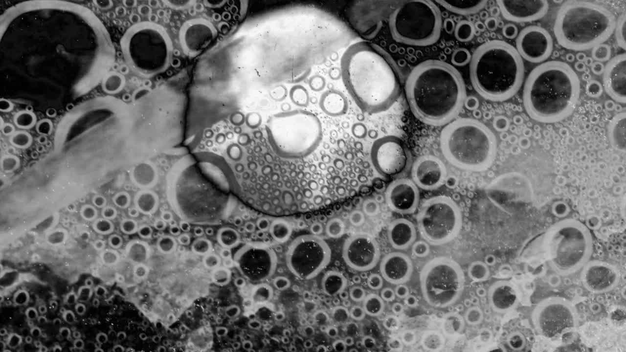 Abstract Black and White Grunge Bubbles Background