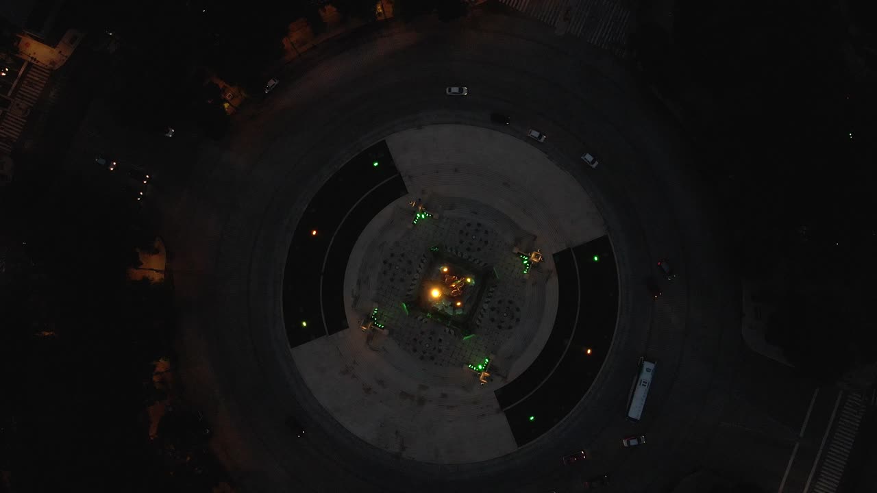 독립의 천사, 위에서 아래로 볼 수 있는 cdmx 멕시코시티, 밤 시간