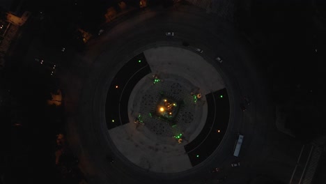 el ángel de la independencia, vista aérea de arriba hacia abajo cdmx ciudad de méxico, noche