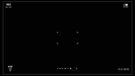 camera recording interface display black background screen overlay rec camera viewfinder with timer