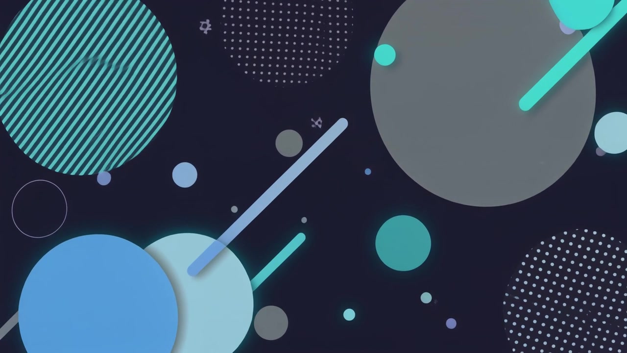 Abstract Motion Graphics with Floating Geometric Shapes and Patterns