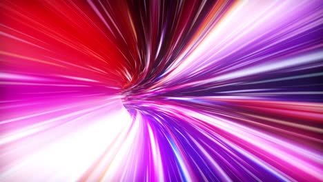 wormhole through time and space, warp through science fiction. abstract jump in space in hyperspace. flying through colorful multicolored data tunnel. seamless loop, 3d animation in 4k