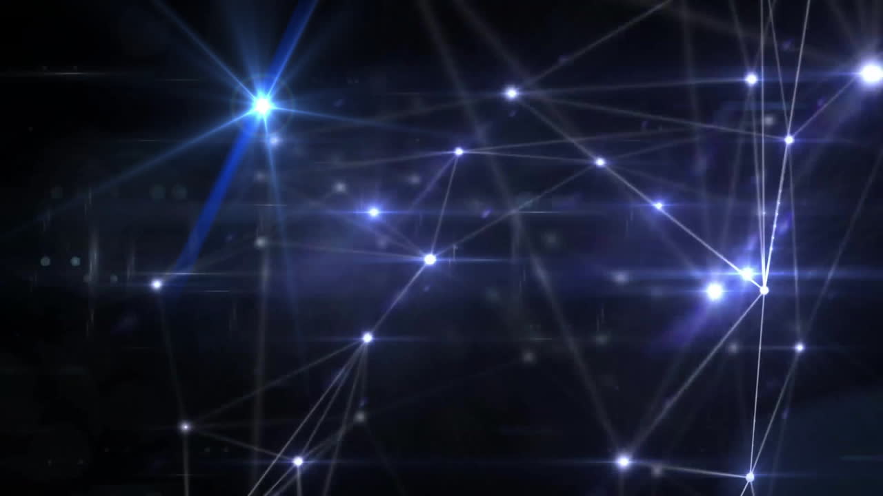 animación de la red de conexiones sobre fondo negro