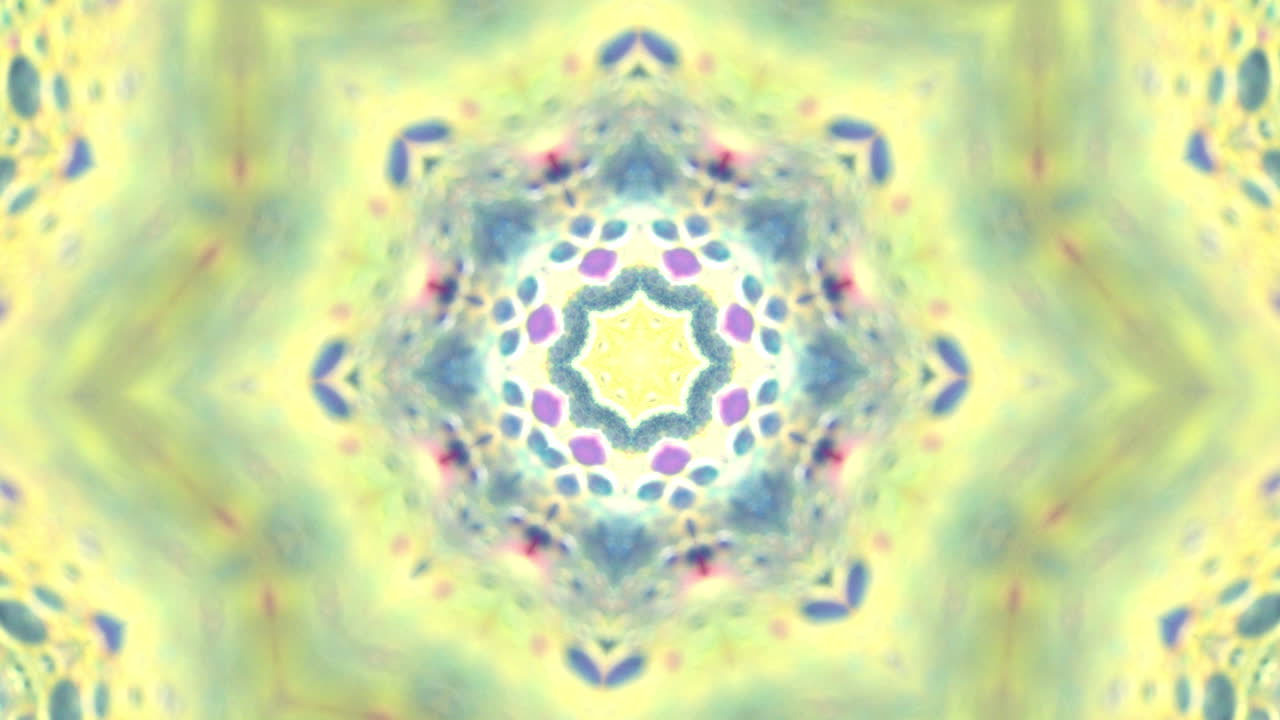 Abstract flower-like kaleidoscope animated pattern
