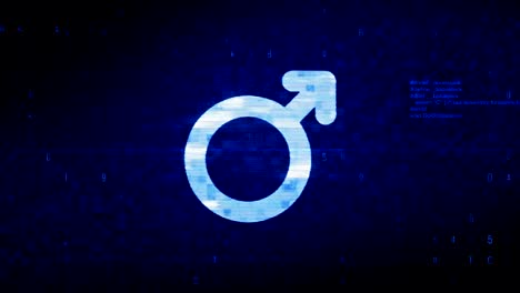 símbolo de género de señal femenina animación de error de ruido de píxeles digitales.