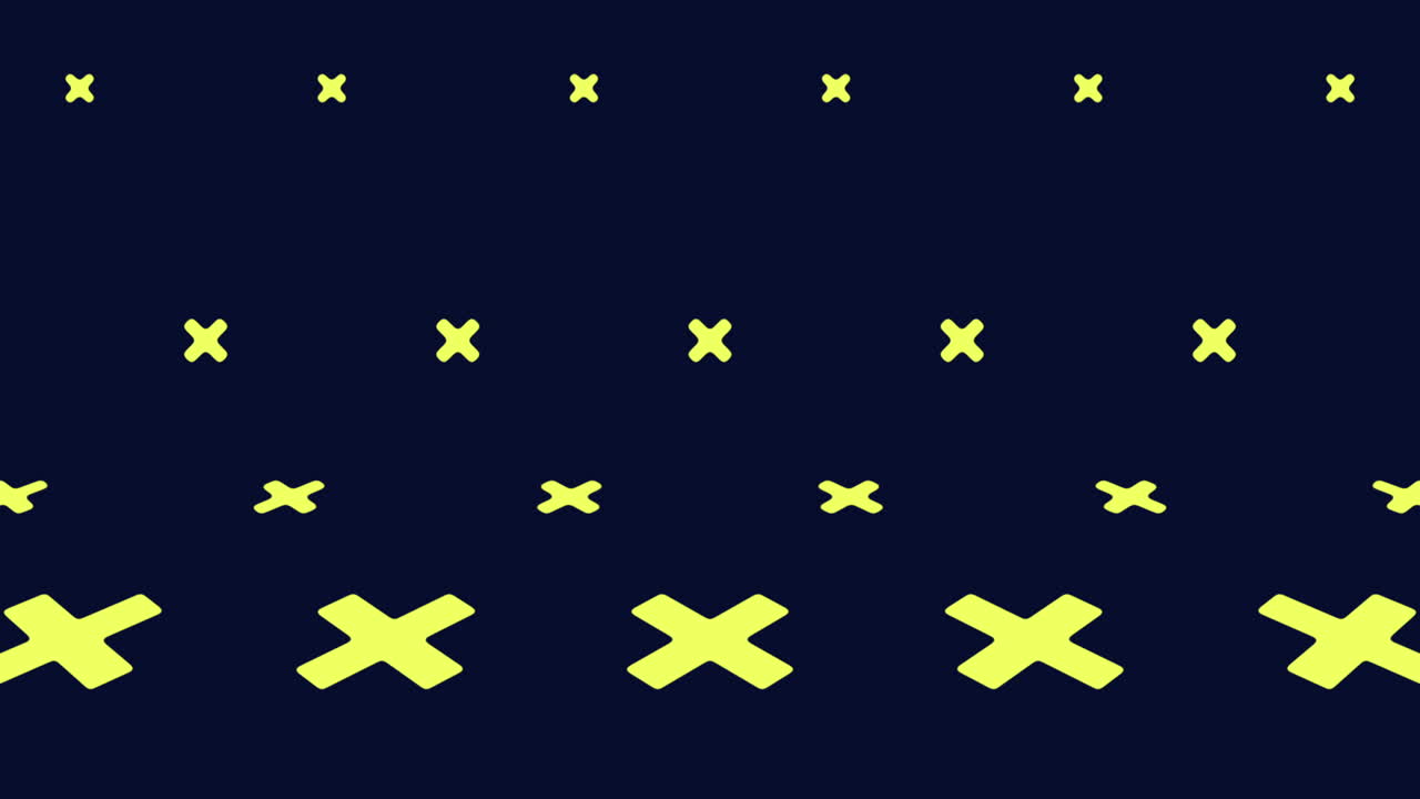 cruces amarillas patrón geométrico en filas en gradiente negro