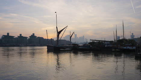 sunset over london river