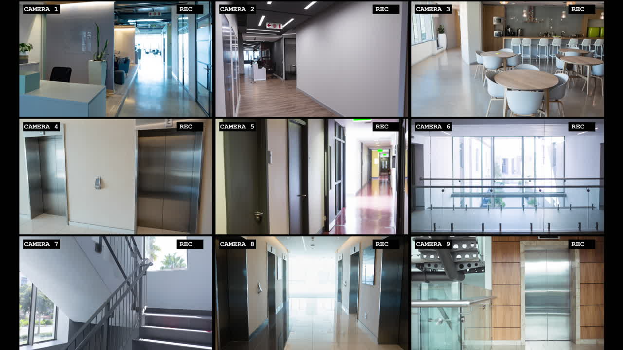 pantallas con vistas de cámaras de vigilancia de cctv