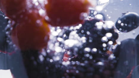 slowmotion of assorted berrys falling on to water-1