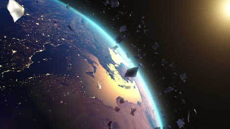 space debris orbiting earth