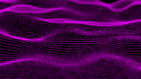 4k, abstracto futurista digital ondas azules partículas de fondo. bucle sin costuras. tecnología concepto de fondo de onda digital. hermoso movimiento ondulando puntos textura con partículas desfocalizadas brillantes. fondo cibernético o tecnológico. color rosa