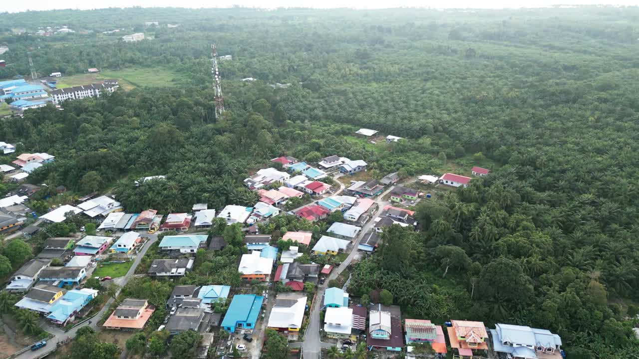 Aerial Drone View During Summer Kabong Fishing Village,With River And Beach,Sarawak,Borneo