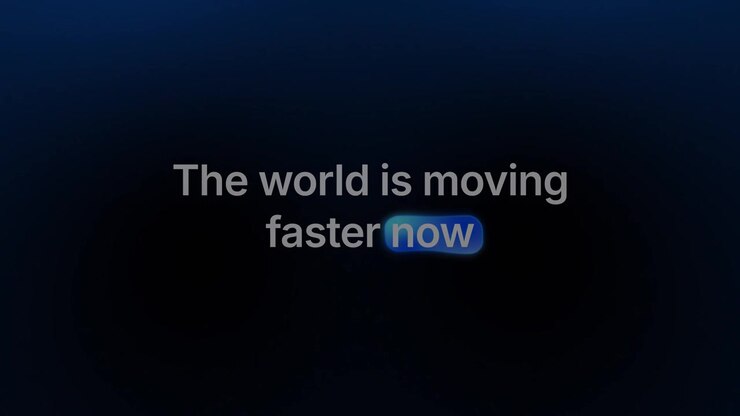 Animated Text Displaying The World Is Moving Faster Now