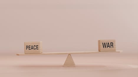 peace and war balancing on seesaw