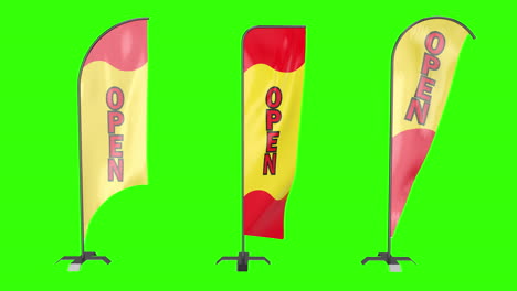 signo de bandera de pluma abierta. bandera al aire libre para la gasolinera