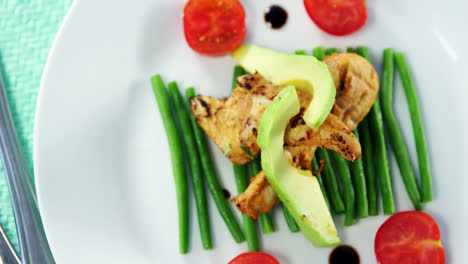 chopped vegetables decorated on plate