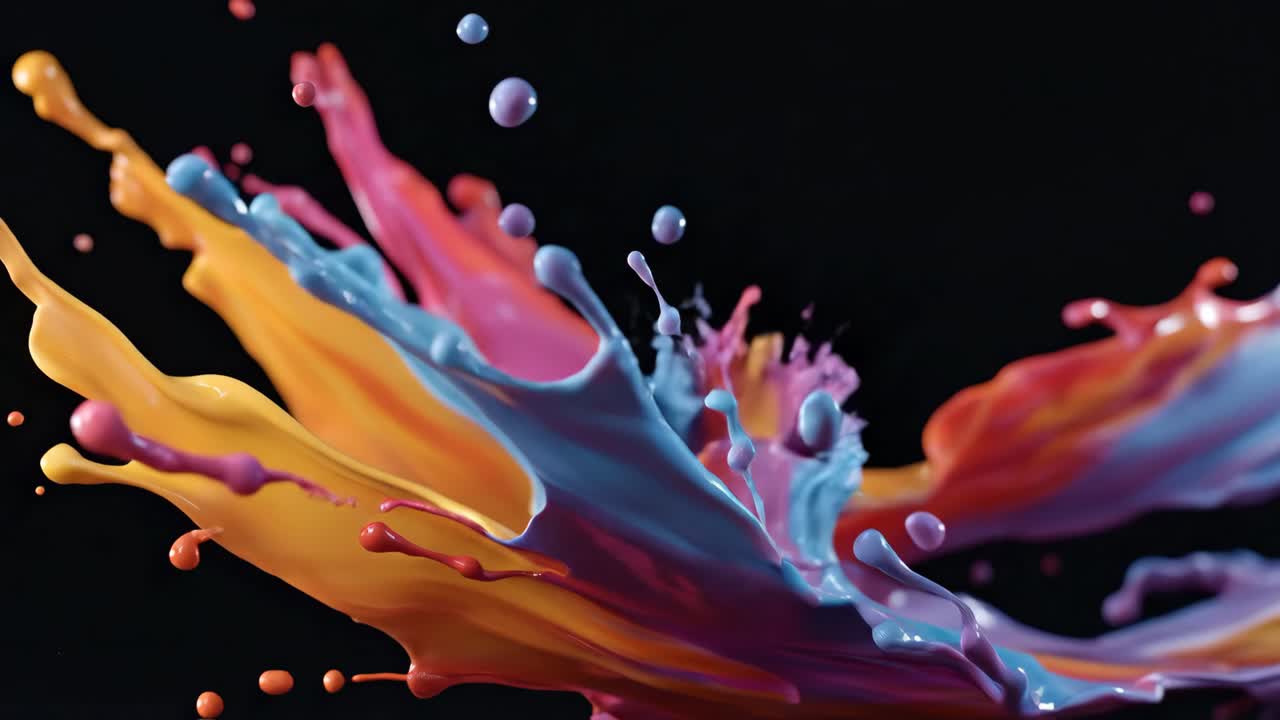 Esplosione di colori catturata in movimento su sfondo nero