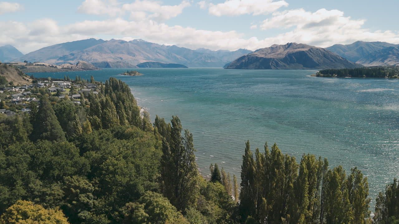 Aerial View of Lake Wanaka, New Zealand
