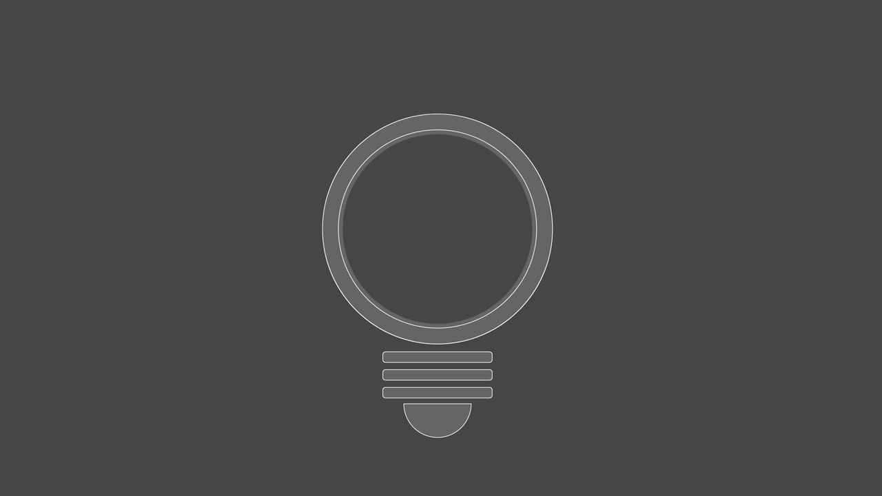 animación de ultra alta resolución del interruptor de encendido y apagado de la bombilla con icono de enchufe eléctrico, sin costuras, treinta cuadros por segundo