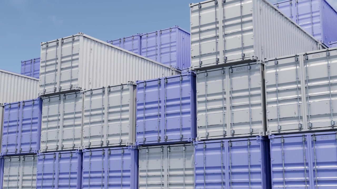 Pile di container merci al porto